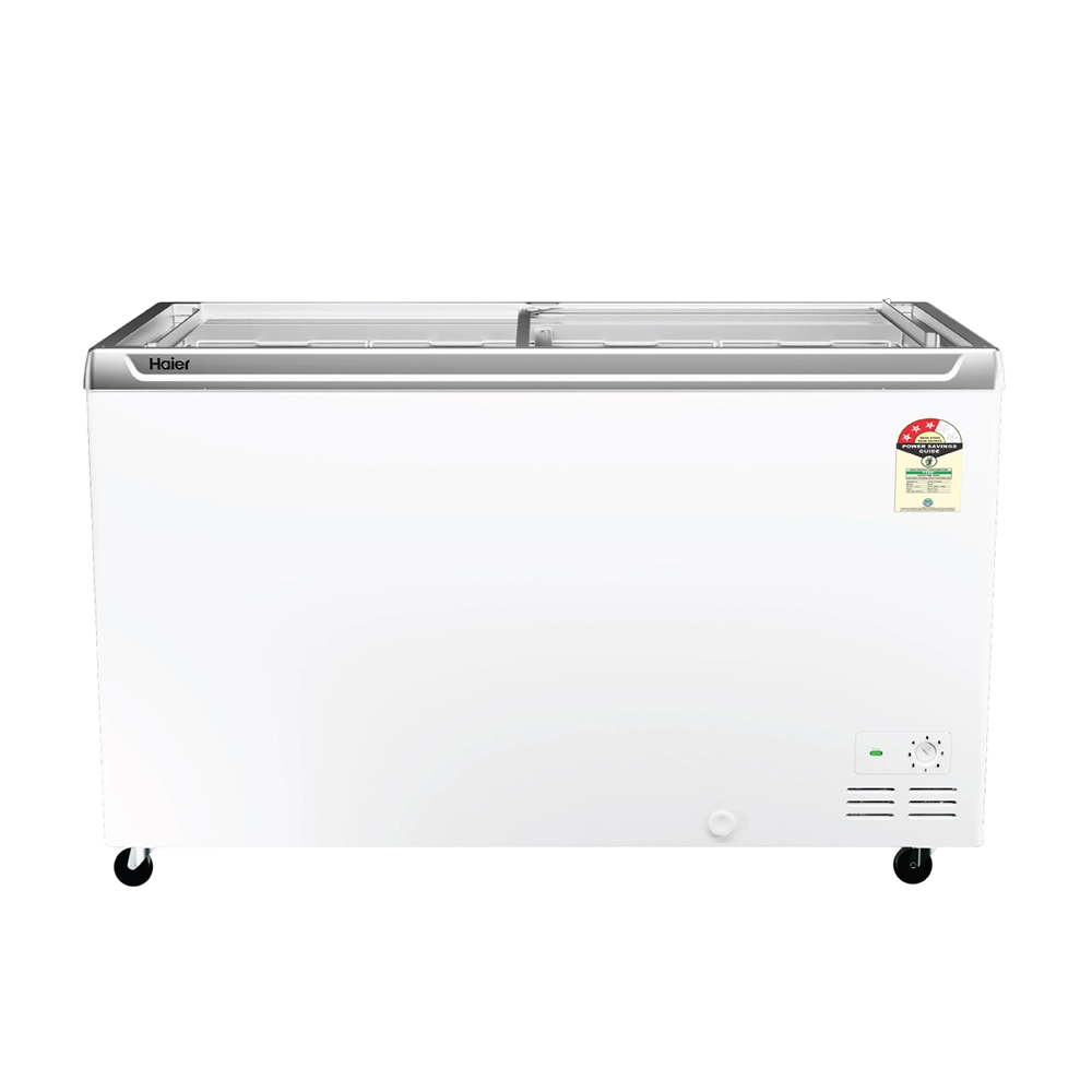Haier 325L Glass Top Deep Freezer With LED| 2026 STAR Rating (White)